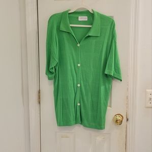 First Love NWOT Buttondown Top Large